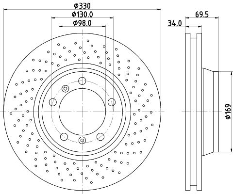 HELLA PAGID stabdžių diskas 8DD 355 121-611